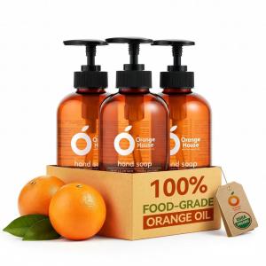 Orange House Natural Liquid Hand Soap with Food-Grade Orange Oil, Cruelty-free, Soft and Moisturizing, 12 Fl Oz(36 Fl Oz)